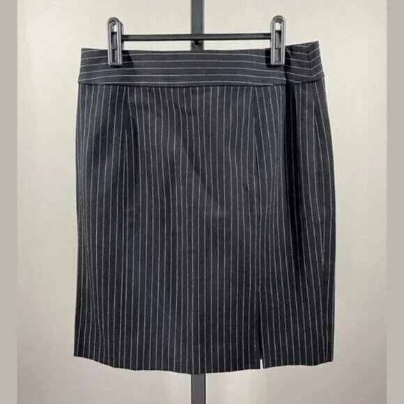 NEW Banana Republic Skirt Womens 4 black stripe pencil straight sloan - Picture 1 of 11